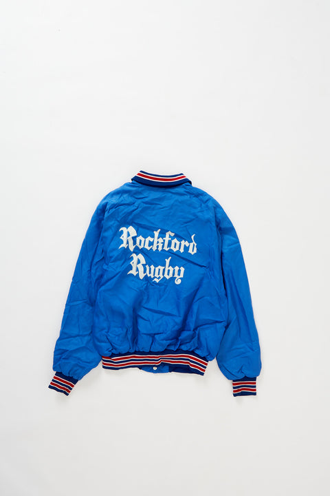 80's Rockfod Rugby satin jacket (L)
