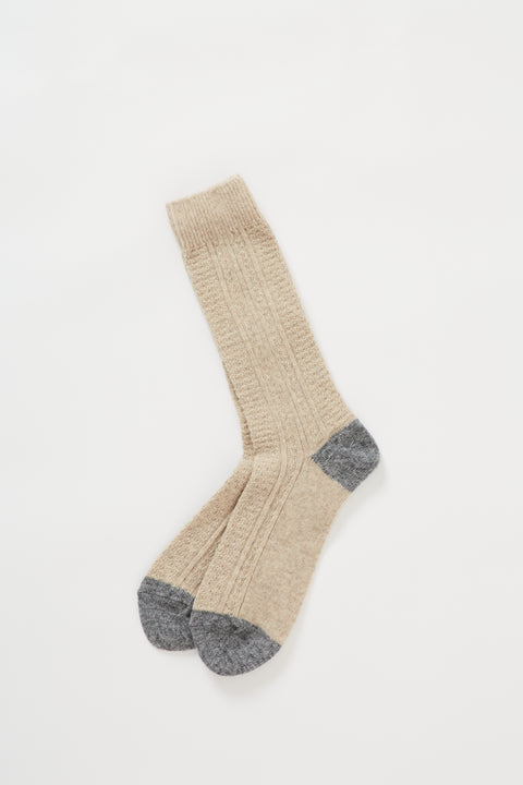Wool Cashmere Links Combi Crew Oatmeal