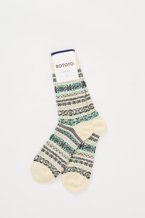 Fairisle Jaquard Crew Ivory