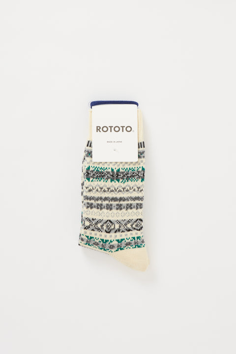 Fairisle Jaquard Crew Ivory