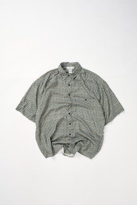 Silk print shirt  (L)