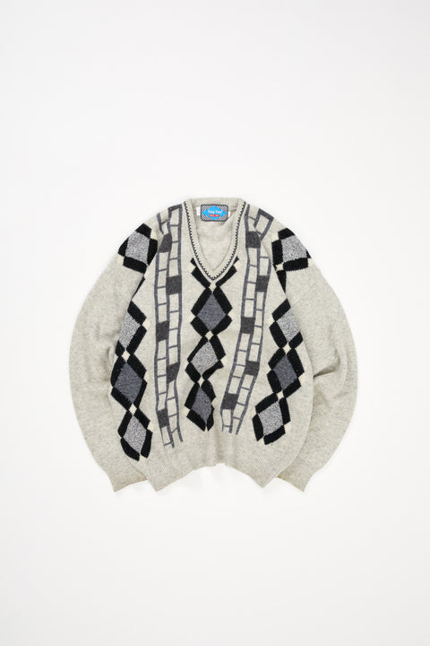 V-Neck Knit Sweater  (M)