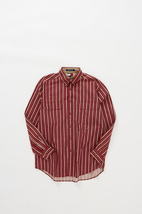 90's Tommy Hilfiger stripe shirt (M)