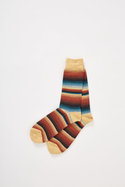 Serape Stripes Crew Mustard