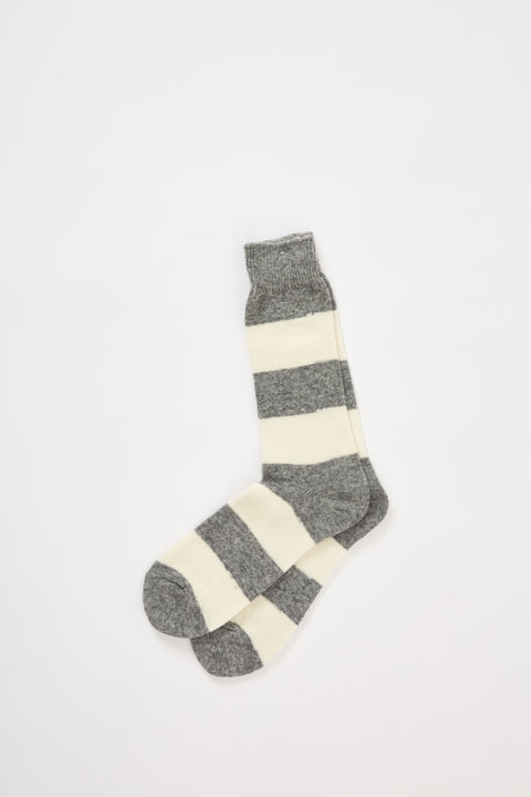 Wool Cashmere Stripes Light Grey/Oatmeal
