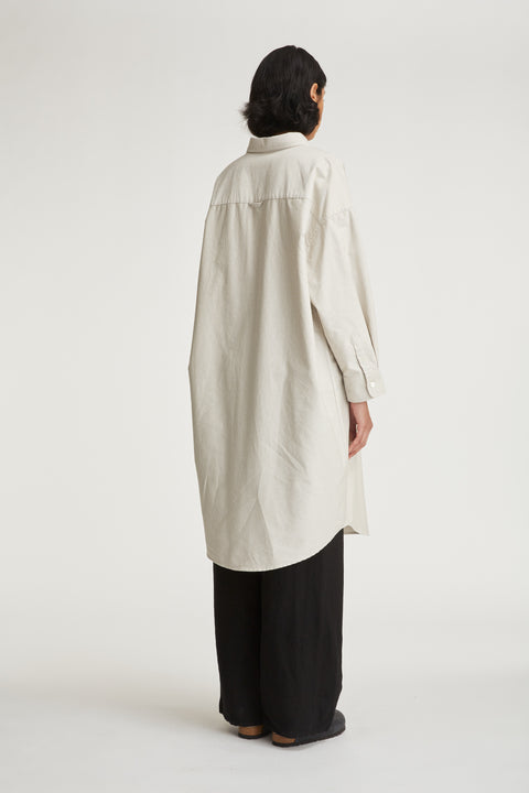 Aiden Shirtdress Beige Stripe Oxford