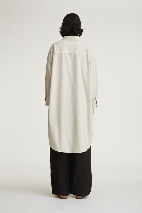 Aiden Shirtdress Beige Stripe Oxford