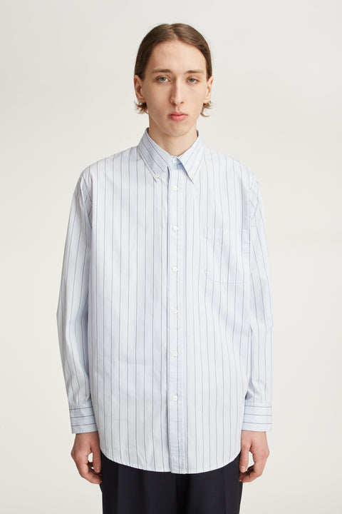 Henrey Celeste Office Stripe Poplin