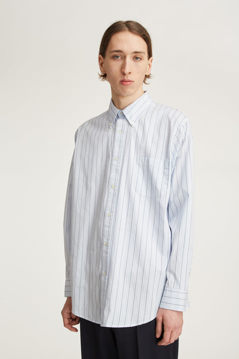 Henrey Celeste Office Stripe Poplin