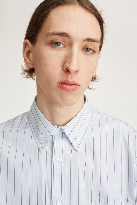 Henrey Celeste Office Stripe Poplin