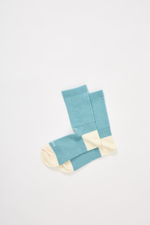 Hybrid Crew Merino Wool Blue/White