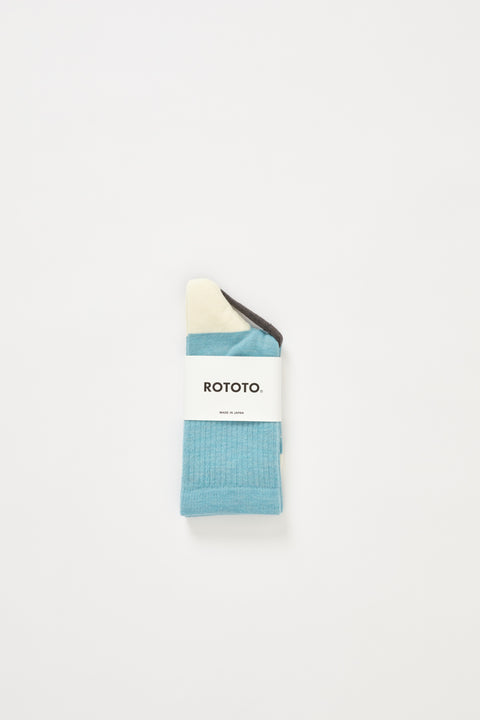 Hybrid Crew Merino Wool Blue/White